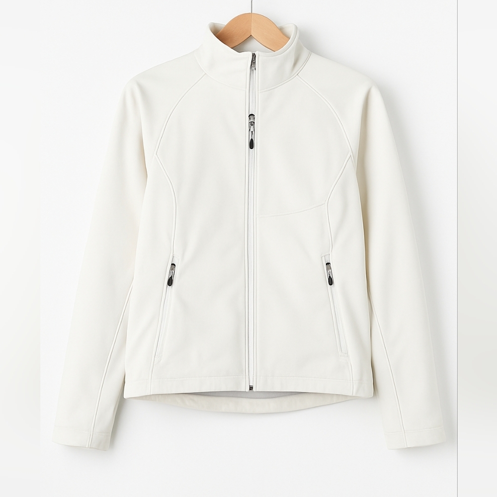The North Face Women’s White Softshell Full Zip Jacket Medium